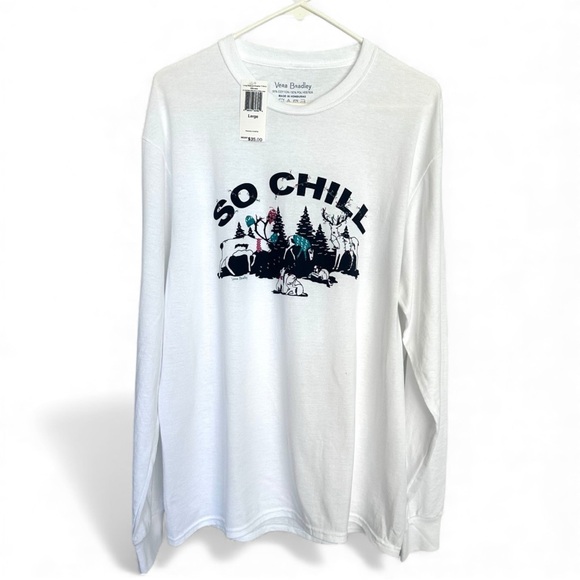 Vera Bradley Tops - Vera Bradley “So Chill” Long Sleeve Graphic Tee | Holiday Reindeer | NWT |Size L